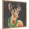 Amanti Art 22"x22" Woodland Holidays Stag Black by Danhui Nai Framed Canvas Wall Art Print - 2 of 4