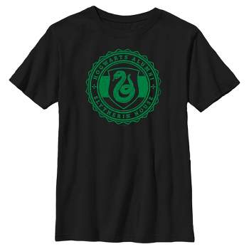 Boy's Harry Potter Slytherin House Crest T-shirt - Black - Small : Target