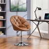 Yaheetech Height Adjustable Swivel Upholstered Round Accent Chair Barrel Chair - 2 of 4