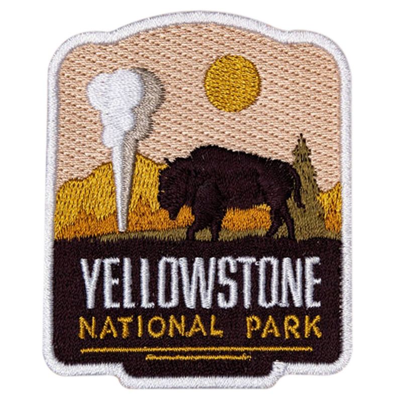 HEDi-Pack 2pk Self-Adhesive Polyester Hook &#38; Loop Patch - Yellowstone National Park and USA Red White &#38; Blue Country Mini Flag, 3 of 8