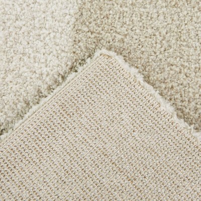 Reinhart Beige Checkered Rectangular Stain-Resistant Synthetic Area Rug