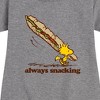 - Peanuts - Always Snacking Graphic Short Sleeve Fleece Dress - 2 of 4