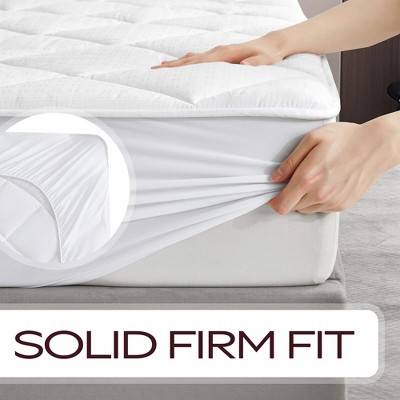 Twin Size White Cotton Sateen Down Alternative Mattress Pad