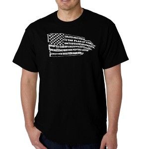 LA Pop Art Men's Word Art T-shirt - Pledge of Allegiance Flag - 1 of 4