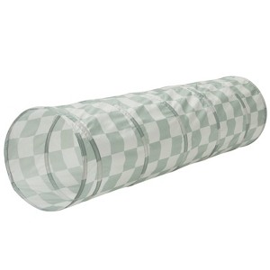 3 Sprouts Kids Recycled Fabric Play Tunnel - Checkerboard Green - 1 of 4