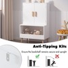 Kids Toy Storage Cabinet with Doors and Open Shelf, White Modern Wooden Organizer with Natural Wood Legs, Toddler Bookshelf - 4 of 4