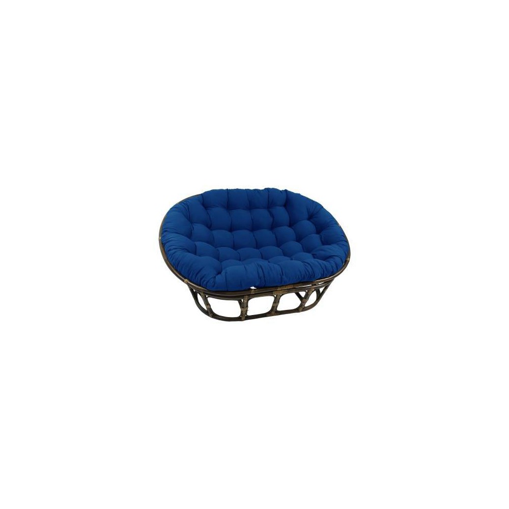 Photos - Coffee Table 63"x45" Double Papasan with Twill Cushion Royal Blue - International Carav