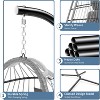 Patio Swing Chair with Stand and Rattan Wicker, 350 lbs Capacity Outdoor and Indoor Hammock Chair with Waterproof Cushion for Living room,Patio - 3 of 4
