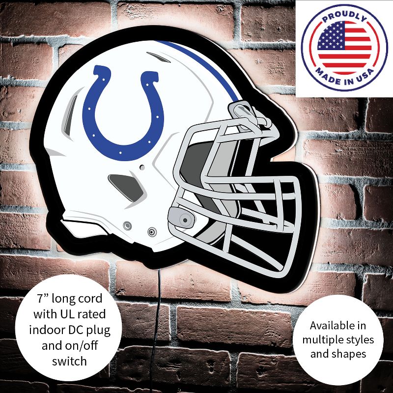 Evergreen Ultra-Thin Edgelight LED Wall Decor, Helmet, Indianapolis Colts- 19.5 x 15 Inches Made In USA, 5 of 7