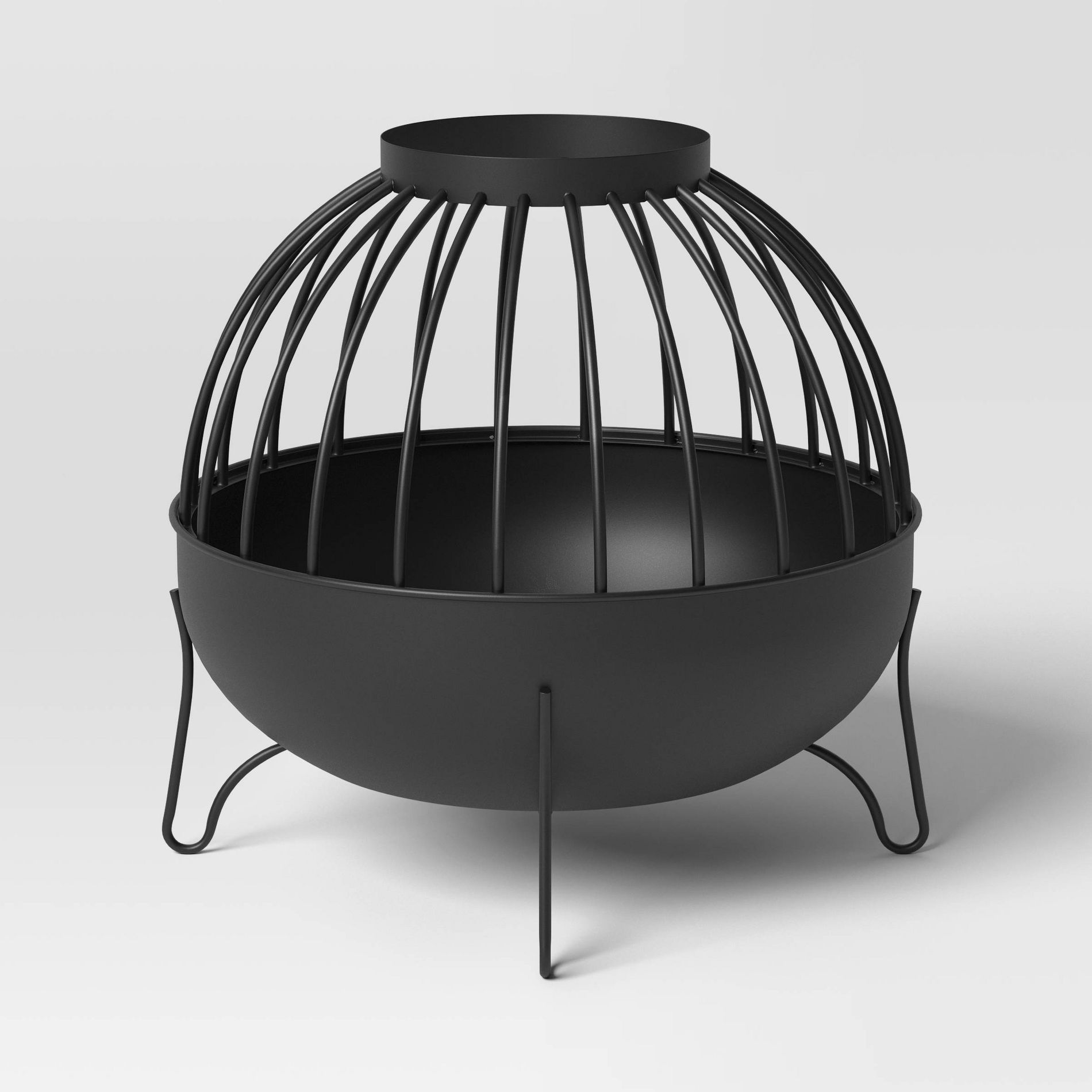 Wood Burning Cutout Round Outdoor Fire Pit Black - Threshold™: Weather-Resistant, Includes Poker