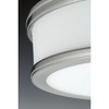 Progress Lighting, Bezel Collection, 1-Light LED Flush Mount, Brushed Nickel, Etched White Glass Shade - 2 of 4