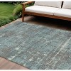 Taupe And Teal Blue Geometric Washable Indoor Outdoor Area Rug - 2 of 4