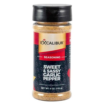 Excalibur Seasoning Sweet and Sassy Garlic Pepper Seasoning - 6oz Shaker Bottle