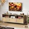 Garvee Rattan TV Stand for 65 Inch TV, Entainment Center with Open Shelf, Media Console with 3 Drawers, Modern TV Stand for Living Room, Bedroom - 3 of 4