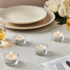 Juvale 24 Pack Clear Glass Short Tealight Candle Holders for Table Centerpieces, Wedding Receptions, Party Decorations, Restaurant Tables, 1 x 2 In - image 3 of 4