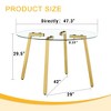 47.3" Round Glass Coffee Table with Gold Metal Legs - 4 of 4