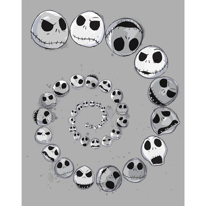 Boy's The Nightmare Before Christmas Spiral Facial Expressions and Moods Of Jack T-Shirt, 2 of 6