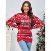 Clearlove Women's Ugly Christmas Sweater Mock Turtleneck Quarter Zip Pullover Long Sleeve Knit Pullover Top - 3 of 4