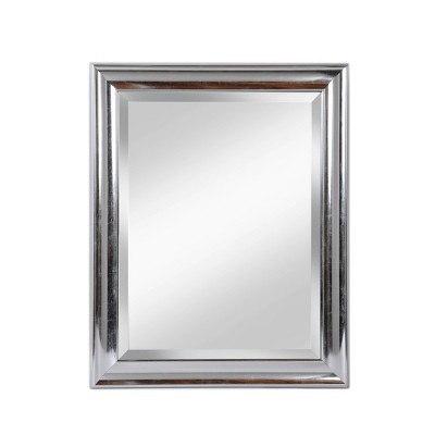 28" x 34" Concert Beveled Glass Bathroom Wall Mirror with Silver Frame - Alpine Art and Mirror