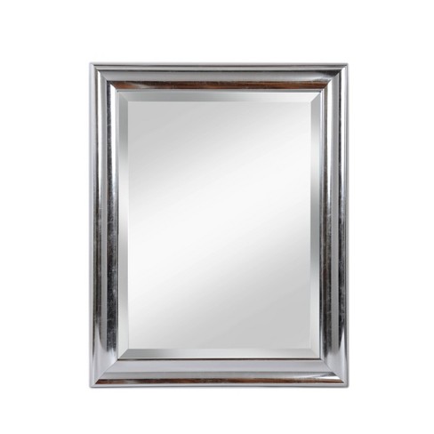 28" x 34" Concert Beveled Glass Bathroom Wall Mirror with Silver Frame - Alpine Art and Mirror - image 1 of 4