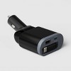Retractable Cable Car Charger - dealworthy™ Black - 2 of 3