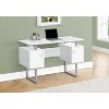 Monarch Specialties Computer Desk Home Office Laptop Storage 48InchL Work Metal Laminate White Grey Contemporary Modern - 2 of 4