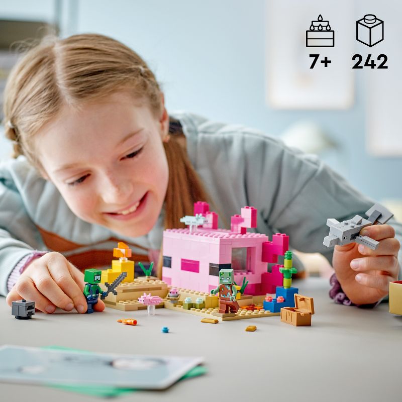 LEGO Minecraft The Axolotl House Building Toy 21247, 3 of 8