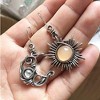 Retro Sun Moon Earrings & Necklace Moonstone Asymmetric Boho style Earrings for Women Jewelry - 2 of 4