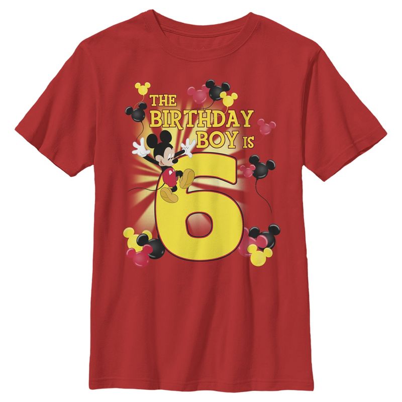 Boy's Mickey & Friends The Birthday Boy is 6 T-Shirt, 1 of 5