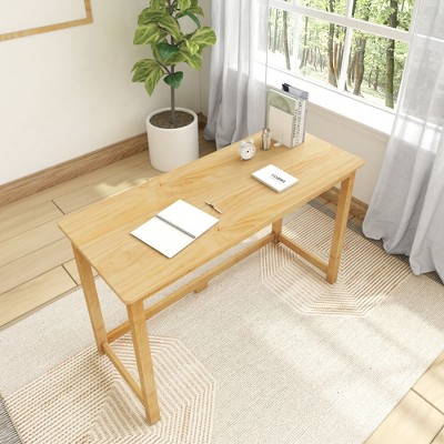Natural Solid Wood Corner Writing Desk, 19.75" x 29.75"