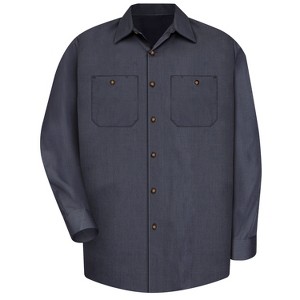 Red Kap Men's Long Sleeve Geometric Microcheck Work Shirt - 1 of 3