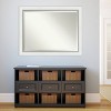 Amanti Art 46"x36" Eva White Framed Wall Mirror Silver: Modern Rectangle Beveled, No Assembly, Wall Mount - 4 of 4