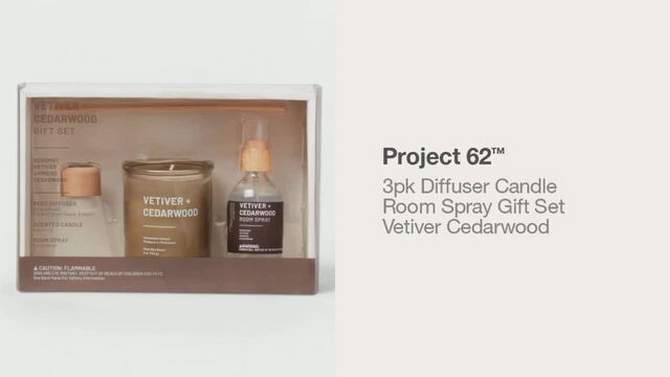 3pk Diffuser Candle Room Spray Gift Set Vetiver Cedarwood - Project 62&#8482;, 2 of 5, play video
