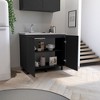 Munora 2-Section Utility Sink with Cabinet - Stainless Steel Countertop, Interior Shelf - Black for Laundry/Utility Room - 3 of 4