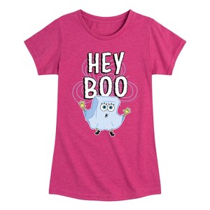Girls' - SpongeBob SquarePants - Hey Boo Fitted Short Sleeve Graphic T-Shirt - 1 of 4
