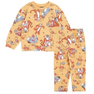 Disney Winnie the Pooh Waffle Knit T-Shirt and Pants Outfit Set Toddler - 1 of 4