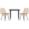 vidaXL 3 Piece Patio Dining Set Poly Rattan - 3 of 4