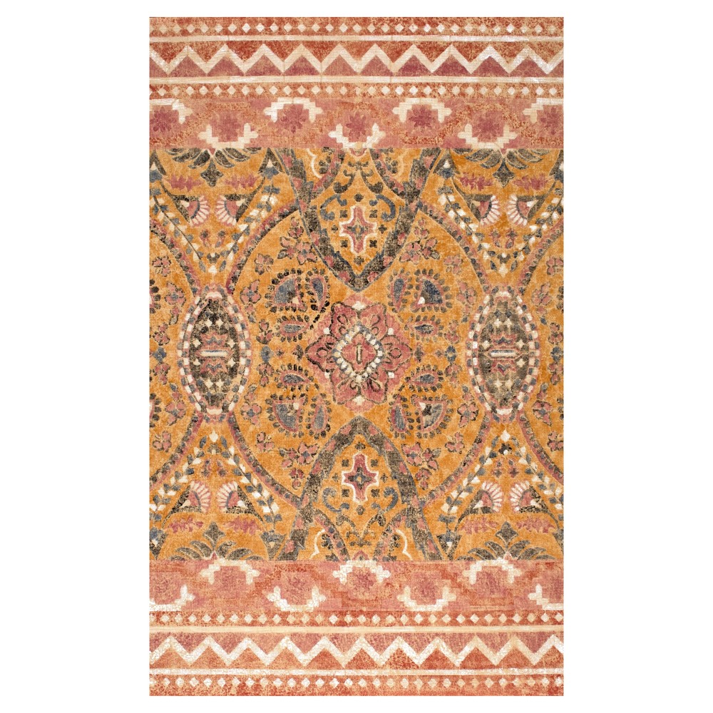 Brown Abstract Loomed Runner - (2'6inx8') - nuLOOM