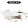 GlasFlength Rectangle Modern Coffee Tables, Center Table with Sleek Minimalist Design for Living Room Decor, White,31.4”*31.4”*12" - 4 of 4