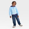 Toddler Boys' Bluey Cosplay Faux Shearling Hoodie Zip-Up Sweatshirt - Light Blue - 3 of 3