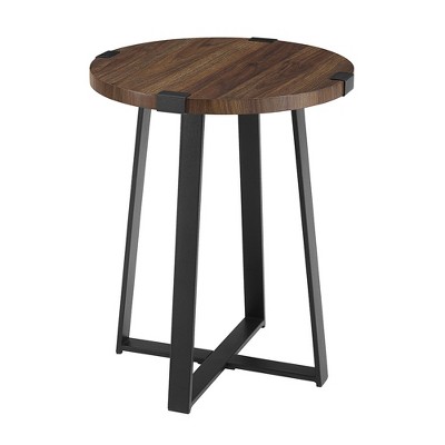 Wrightson Urban Industrial Faux Wrap Leg Round Side Table - Saracina Home