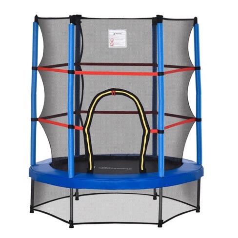 ijs aanpassen Conclusie Outsunny Φ5ft Kids Trampoline With Enclosure Net Steel Frame Indoor Outdoor  Round Bouncer Rebounder Age 3 To 6 Years Old : Target