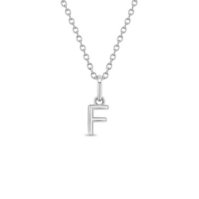 Girls' Tiny Initial Letter Sterling Silver Necklace - F - In Season Jewelry