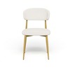 Akoasm Set of 2 Modern Dining Chairs with Curved Back and Metal Legs For Dining Room & Kitchen-White - 4 of 4