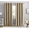 HLC.ME Versailles Lattice Flocked 100% Complete Blackout Thermal Insulated Window Curtain Grommet Panels, Set of 2 - 2 of 4