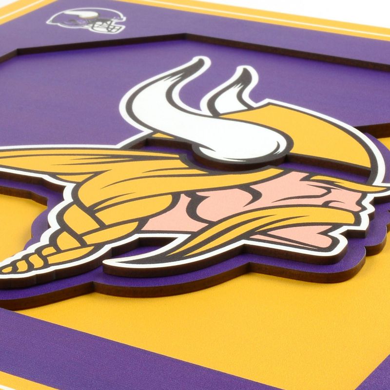 NFL Minnesota Vikings 3D Logo Series Wall Art - 12&#34;x12&#34;, 4 of 5