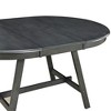 Gulches Gray Extendable Round Dining Table, Solid Wood & MDF, 41.4"-56.6" Adjustable, 200LBS Capacity for Small Spaces - 4 of 4