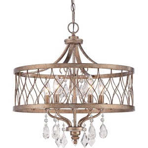 Minka Lavery Olympus Gold Pendant Chandelier 20 1/2" Wide Rustic Clear Glass 5-Light Fixture for Dining Room House Foyer Kitchen - 1 of 4