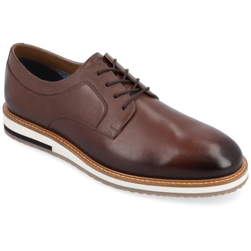 Oxford shoes for men genuine leather casual derby lace up round