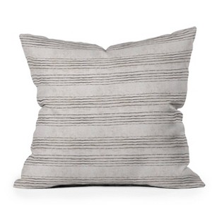 Holli Zollinger Linen Stripe Rustic Outdoor Throw Pillow Black/White - Deny Designs - 1 of 3